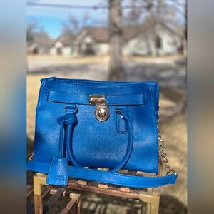 Michael Kors Jet Set Medium Saffiano Satchel - Blue